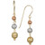Tri-Color Textured Ball Triple Drop Earrings in 10k Yellow, White and Rose Gold