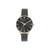 Women's Genuine Diamond Gold-Tone Accents Black Metal Strap Analog Watch 33.5mm