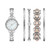 Women's Silver-Tone Stainless Steel Bracelet Watch 28mm Gift Set