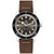 Men's Swiss Automatic Captain Cook Traditional Brown Leather Strap Diver Watch 42mm