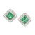 Emerald (3/8 ct. t.w.) & Diamond (1/20 ct. t.w.) Stud Earrings in Sterling Silver