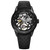 Men's Swiss Automatic Freelancer Black Perforated Rubber Strap Watch 42mm