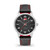 Men's Podio Collection Timepiece Black Genuine Leather Strap Watch, 44mm