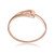 Sterling Silver 18K Rose Plated Cuff Stiff Triangular Bangle