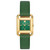 Women's The Miller Square Green Leather Strap Watch 24mm