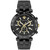 Men's Swiss Chronograph Bold Black Ion Plated Bracelet Watch 46mm