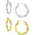 2-Pc. Set Twist Small Hoop Earrings in Sterling Silver & 18k Gold-Plate, 15mm