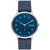 Men's Kuppel Quartz Three Hand Blue Fabric Watch, 44mm