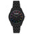 Women's Matte Black Rubberized Link Band Watch, 36mm
