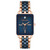 Women's Three Hand Quartz Rose Gold-tone Alloy and Navy Ceramic Link Bracelet Watch, 32mm