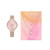 Women's Analog Rose Gold-Tone Metal Alloy Watch 34mm Gift Set, 4 Pieces