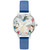 Women's Pop Art Blue Vegan Leather Strap and Mesh Bracelet Watch 34mm Gift Set