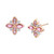 Pink Sapphire (3/4 ct. t.w.) & Diamond (1/20 ct. t.w.) Flower Stud Earrings in 14k Rose Gold