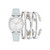 Women's Analog Mint Strap Watch 34mm with Silver-Tone Bracelets Set