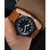 Men's Swiss Automatic Khaki Aviation Converter Brown Leather Strap Watch 42mm