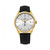 Alexander Watch A911-07, Stainless Steel Yellow Gold Tone Case on Black Embossed Genuine Leather Strap