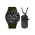 Men's Analog, Three-Hand Quartz Olive Silicone Strap 45mm Gift Set