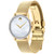 Women's Swiss Museum Classic Diamond (1/4 ct. t.w.) Gold-Tone PVD Stainless Steel Mesh Bracelet Watch 28mm