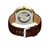 Men's Five Points Swiss Automatic Italian Brown Leather Strap Watch 40mm