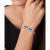 London Blue Topaz (3-1/5 ct. t.w.) & White Zircon (1/4 ct. t.w.) Butterfly Mesh Cuff Bracelet (2-3/8 ct. t.w.) in Sterling Silver (Also in Amethyst)