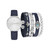 Women's Analog Navy Strap Watch 36mm with Navy and Silver-Tone Bracelets Set