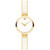 Women's Moda Swiss Quartz White Ceramic Yellow Physical Vapor Deposition Bangle Watch 24mm