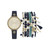 Women's Analog Navy Strap Watch 32mm with Gold-Tone and Turquoise Beaded Bracelets Set