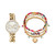 Women's Inspirational Gold-Tone Metal Alloy Bracelet Watch 34mm Gift Set