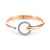 White Topaz Two-Tone Bangle Bracelet (1/5 ct. t.w.) in Stainless Steel & 14k Rose Gold-Plated Stainless Steel PVD