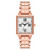 Women's Three-Hand Quartz Square Rose Gold-Tone Alloy Bracelet Watch, 27mm