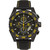 Torrent Men's Chronograph Watch Black Leather Strap, Black and Yellow Dial, 44mm