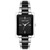 Women's Three-Hand Quartz Silver-Tone Alloy with Black Ceramic Bracelet Watch, 24mm