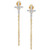 Diamond Cross Chain Front & Back Earrings (1/20 ct. t.w.) in 10k Gold