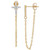 Diamond Cross Chain Front & Back Earrings (1/20 ct. t.w.) in 10k Gold