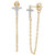 Diamond Cross Chain Front & Back Earrings (1/20 ct. t.w.) in 10k Gold