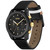 Men's Trace Black Genuine Leather Strap Watch, 44mm
