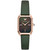 Women's Green Leather Strap Watch 24x36mm