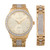 Men's Ipg Two-Tone Strap Watch and Matching Bracelet Set