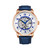 Men's Blue Leather Strap Watch 48mm