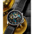 Men's Quartz Black Genuine Leather Strap Watch 45mm