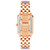 Women's Three Hand Quartz Rose Gold-tone Alloy and Lavender Ceramic Link Bracelet Watch, 32mm
