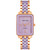 Women's Three Hand Quartz Rose Gold-tone Alloy and Lavender Ceramic Link Bracelet Watch, 32mm