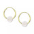 Freshwater Pearl Huggie Hoop Earrings in 14k Gold, 0.65" (Also in Jade, Lapis Lazuli, Turquoise, Rose Quartz, & Onyx)