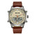 Men's Ana-digi Brown Synthetic Leather Strap Watch, 46mm