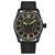 Men's Quartz Black Genuine Leather Strap Watch 44mm