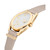 Women's 2 Hands Champagne Genuine Leather Strap Watch 33.8 mm
