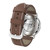 White Dial with Silver Tone Steel and Brown Leather Watch 44 mm