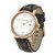 Men's Classic Collection Brown Crocodile-Embossed Leather Strap Watch 44mm