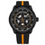 Men's Black Rubber Silicone Strap with Orange Stripe Watch 44mm