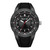 Men's Sporty Three Hand Black Silicon Strap Watch, 49mm